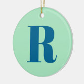 Décoration En Céramique Monogramme Moderne Première Lettre Neo Mint Green  (Gauche)