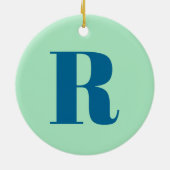 Décoration En Céramique Monogramme Moderne Première Lettre Neo Mint Green  (Dos)