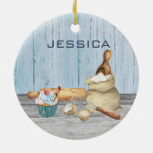 Décoration En Céramique Monogramme Nom Baking Bake Don (Dos)