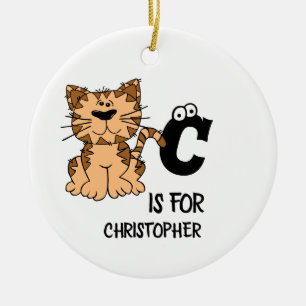 Décoration En Céramique monogramme personnalisé C est pour chats chaton ch