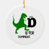 Décoration En Céramique Monogramme personnalisé D pour Dinosaur mignon T R (Dos)