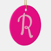 Décoration En Céramique Monogramme personnalisé Pastel et rose chaud (Droite)