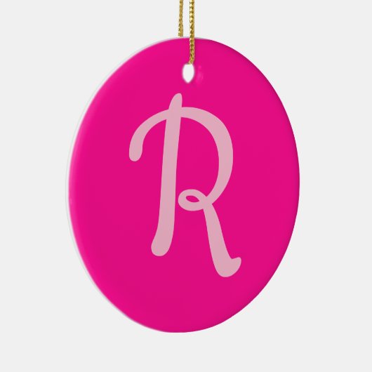 Décoration En Céramique Monogramme personnalisé Pastel et rose chaud (Droite)