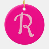 Décoration En Céramique Monogramme personnalisé Pastel et rose chaud (Dos)