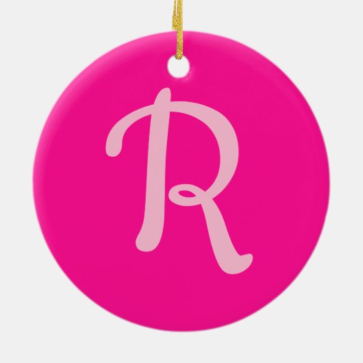 Décoration En Céramique Monogramme personnalisé Pastel et rose chaud (Dos)