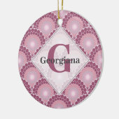 Décoration En Céramique Monogramme Radiant Rose Dusky Rose Dot Mandala (Gauche)
