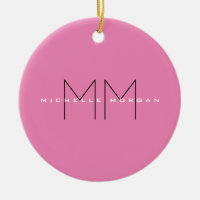 Monogramme rose gras moderne minimaliste Nom Initi