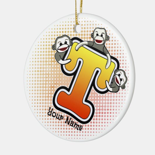 Décoration En Céramique Monogramme T Sock Monkey (Gauche)