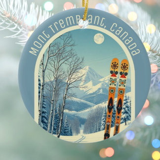 Décoration En Céramique Mont Tremblant Quebec Canada ski souvenir
