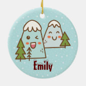 Décoration En Céramique Monts Kawaii en Neige (Dos)