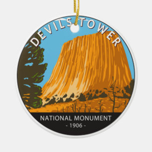 Décoration En Céramique Monument national de la tour Devils Wyoming Vintag