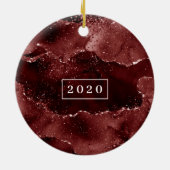 Décoration En Céramique Moody Agate | Henné sang rouge Garnet Monogramme (Dos)