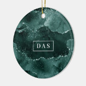 Décoration En Céramique Moody Agate | Monogramme Turquoise vert malachite (Gauche)