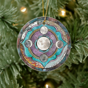 Décoration En Céramique Moon Wiccan Witch Pagan Witchy Witchcraft Noël