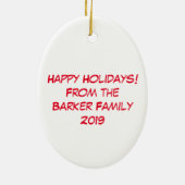 Décoration En Céramique Moose Cute Funny Noël (Dos)