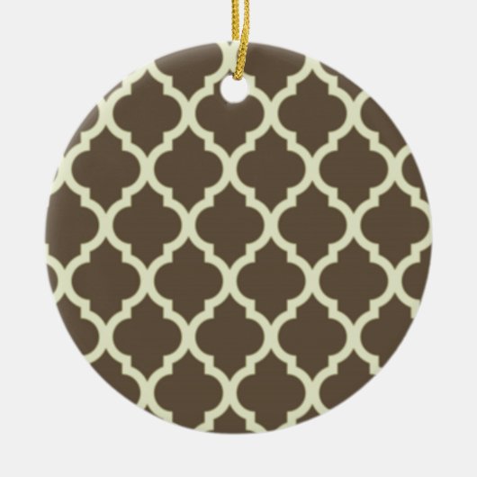 Décoration En Céramique Moroccan Lattice Pattern brown et white (Devant)
