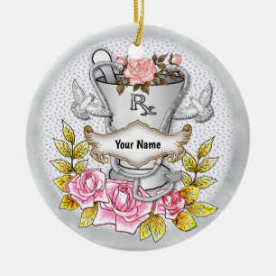 Décoration En Céramique Mortier Pilon Roses RX