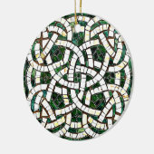 Décoration En Céramique Mosaïque de pierre céleste verte et blanche (Gauche)