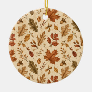 Décoration En Céramique Motif aquarelle de feuilles d'automne