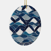 Décoration En Céramique Motif blanc bleu 01 (Droite)