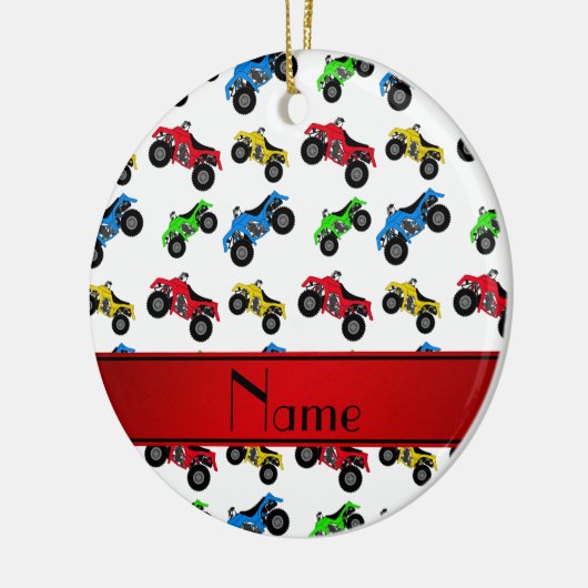 Décoration En Céramique Motif blanc nommé personnalisé d'atv (Gauche)