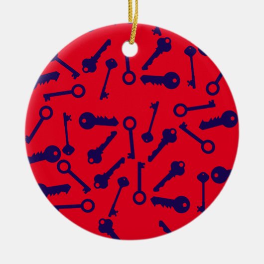 Décoration En Céramique Motif bleu clé (Devant)