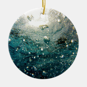 Décoration En Céramique Motif bleu turquoise de mer de l'eau de bulles de
