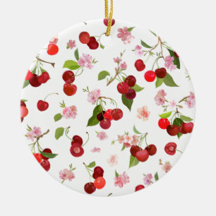 Décoration En Céramique Motif cerise 1