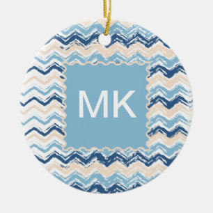 Décoration En Céramique Motif Chevron de l'océan Pacifique