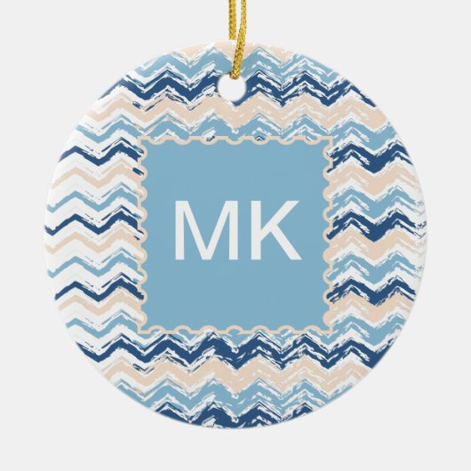 Décoration En Céramique Motif Chevron de l'océan Pacifique (Devant)