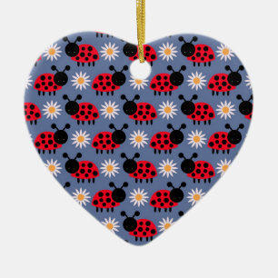 Décoration En Céramique Motif coccinelles et pâquerettes