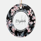 Décoration En Céramique Motif d'aquarelle rose et gris (Gauche)