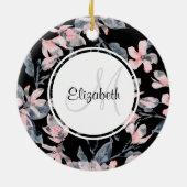 Décoration En Céramique Motif d'aquarelle rose et gris (Dos)