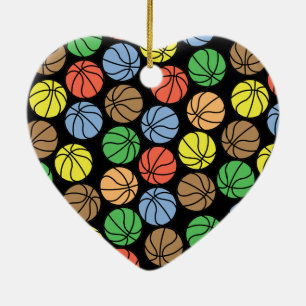 Décoration En Céramique Motif de basket-ball coloré