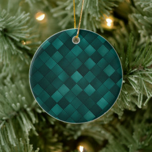 Décoration En Céramique Motif de carreaux d'émeraude – Luxe Moderne