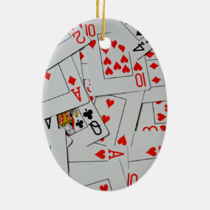 Décoration En Céramique Motif de cartes à jouer éparpillées,