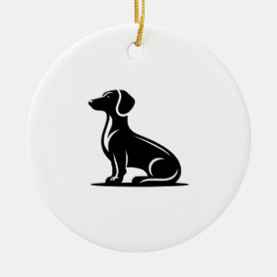 Décoration En Céramique Motif de chien simple silhouette de chien de chass