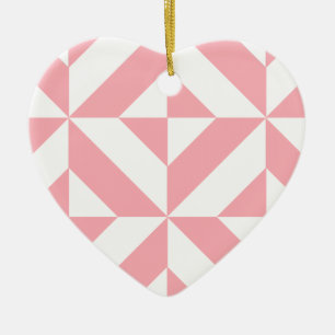 Décoration En Céramique Motif de cube géométrique Melon rose