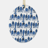 Décoration En Céramique Motif de Culs de Chien Bleu (Droite)