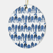 Décoration En Céramique Motif de Culs de Chien Bleu (Gauche)