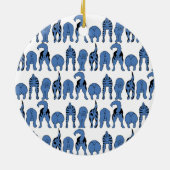 Décoration En Céramique Motif de Culs de Chien Bleu (Dos)