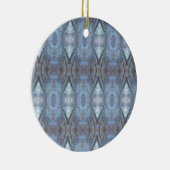 Décoration En Céramique Motif de diamants croisés géométriques bleu noir (Droite)