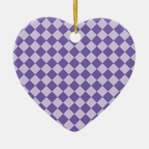 Décoration En Céramique Motif de diamants de Checker Violet