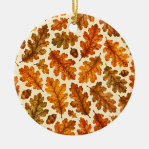 Décoration En Céramique Motif de feuilles de chêne d'automne Esthétique