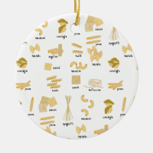 Décoration En Céramique Motif de formes et noms de pâtes italiennes