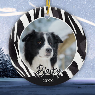 Décoration En Céramique Motif de fourrure de Border Collie Photo Noël