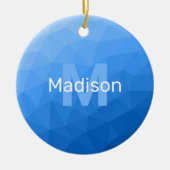 Décoration En Céramique Motif de maillage géométrique bleu clair (Devant)