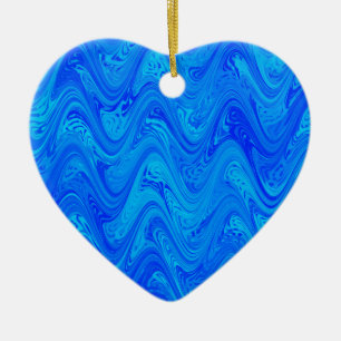 Décoration En Céramique Motif de marbrure bleu
