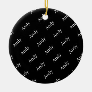 Décoration En Céramique Motif de nom ou de mot répétitif noir et blanc