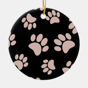 Décoration En Céramique Motif de patte de chien en or rose et noir